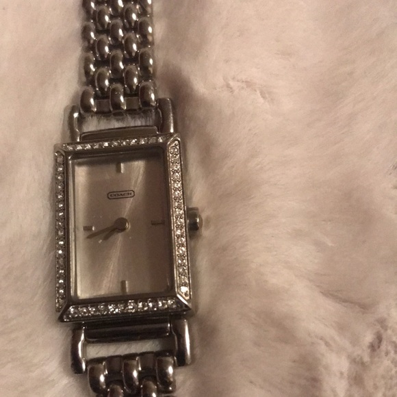 Authentic COACH Ladies Crystal Bezel Silver Dial Watch - Picture 12 of 12